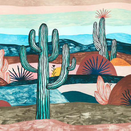 Schumacher Desert Scape Panel Set Prismatic Wallpaper