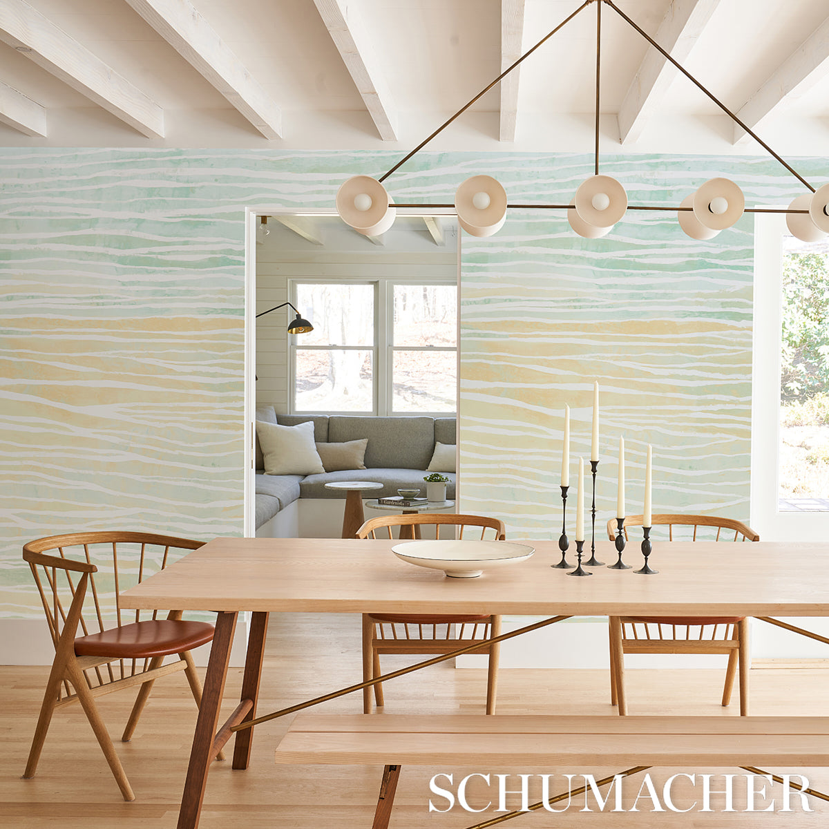 Schumacher Terra Panel Set Jade Wallpaper - Eade's Wallpaper