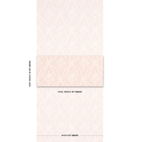 Schumacher Cosette Lace Blush Wallpaper