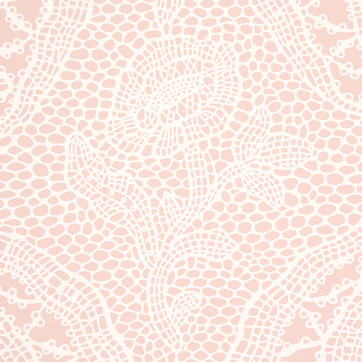 Schumacher Cosette Lace Blush Wallpaper