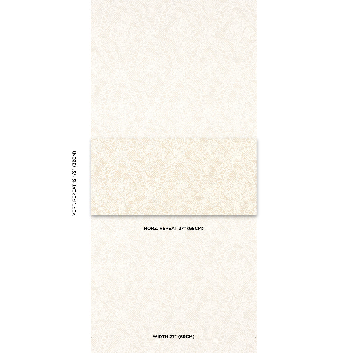 Schumacher Cosette Lace Sand Wallpaper