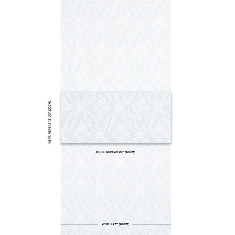 Schumacher Cosette Lace Cornflower Wallpaper
