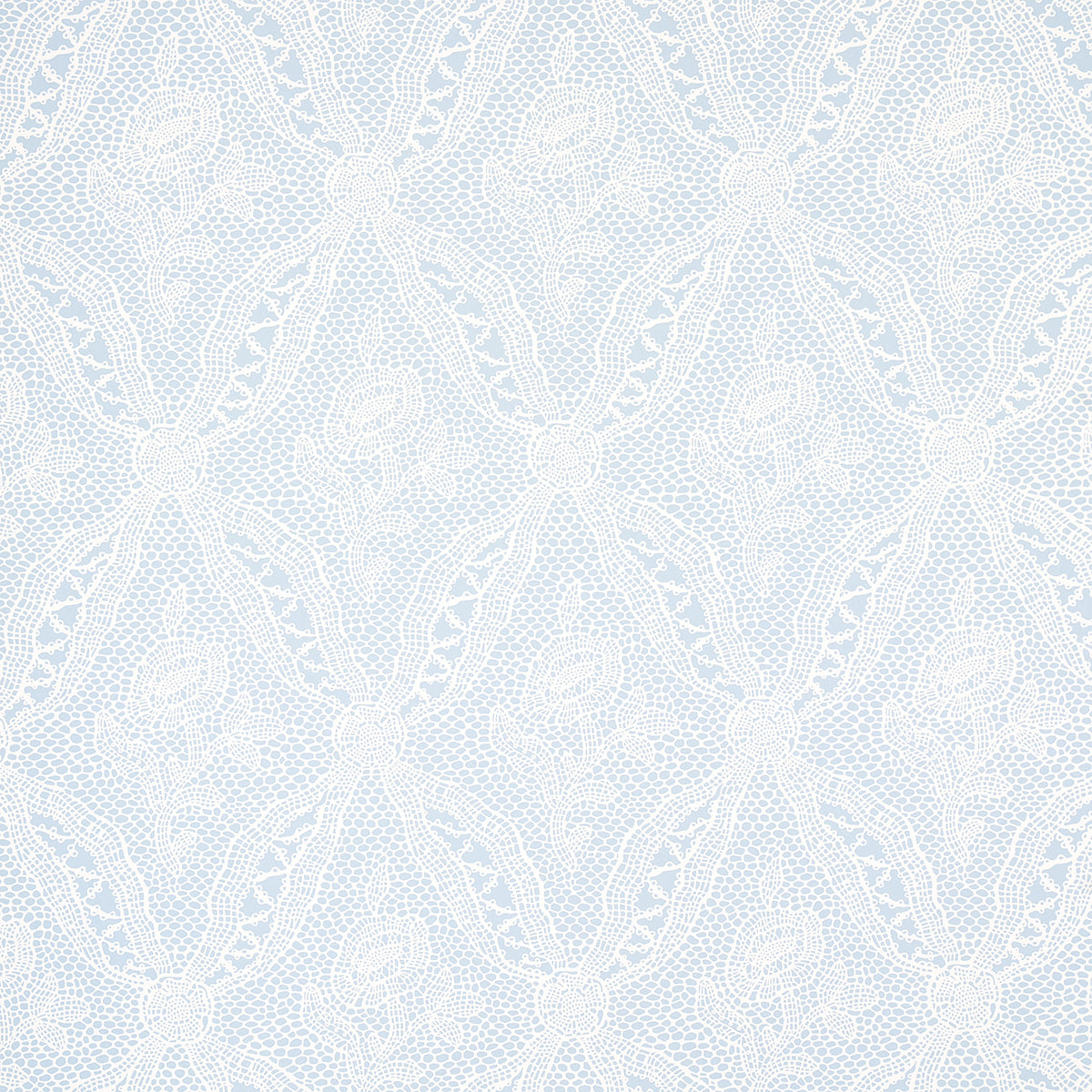 Schumacher Cosette Lace Cornflower Wallpaper