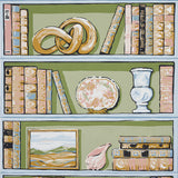 Schumacher Natalie’S Library Celadon Wallpaper - Eade's Wallpaper