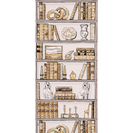 Schumacher Natalie’S Library Mocha Wallpaper - Eade's Wallpaper