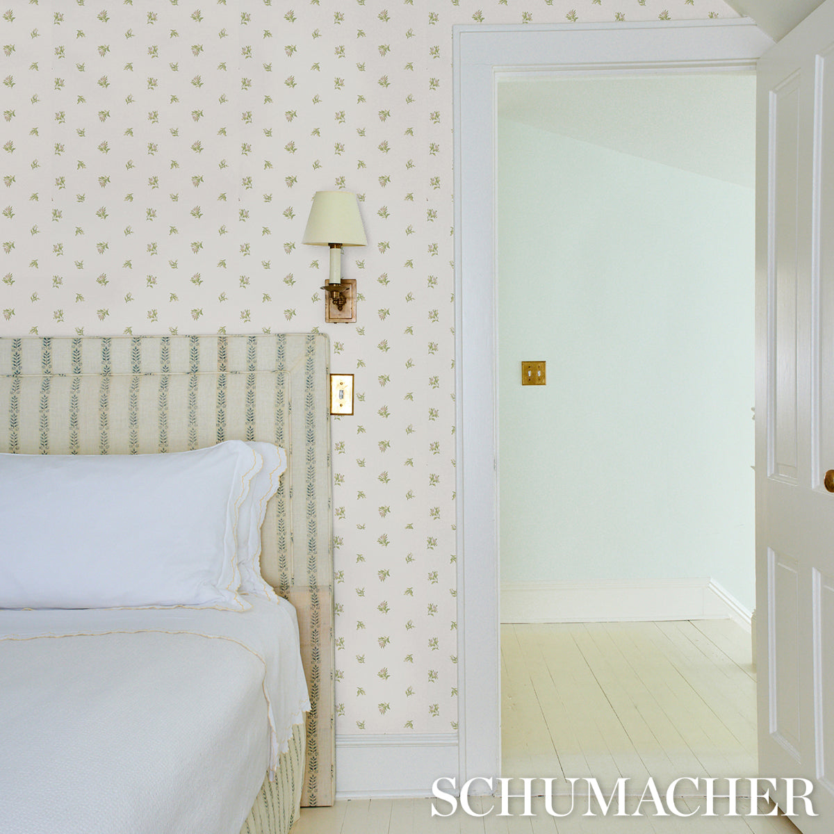 Schumacher Margie Floral Gris Wallpaper - Eade's Wallpaper