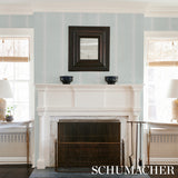 Schumacher Acanthus Stripe Ivory On Mineral Wallpaper