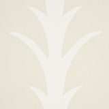 Schumacher Acanthus Stripe Ivory On Neutral Wallpaper