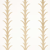 Schumacher Acanthus Stripe Gold On Ivory Wallpaper