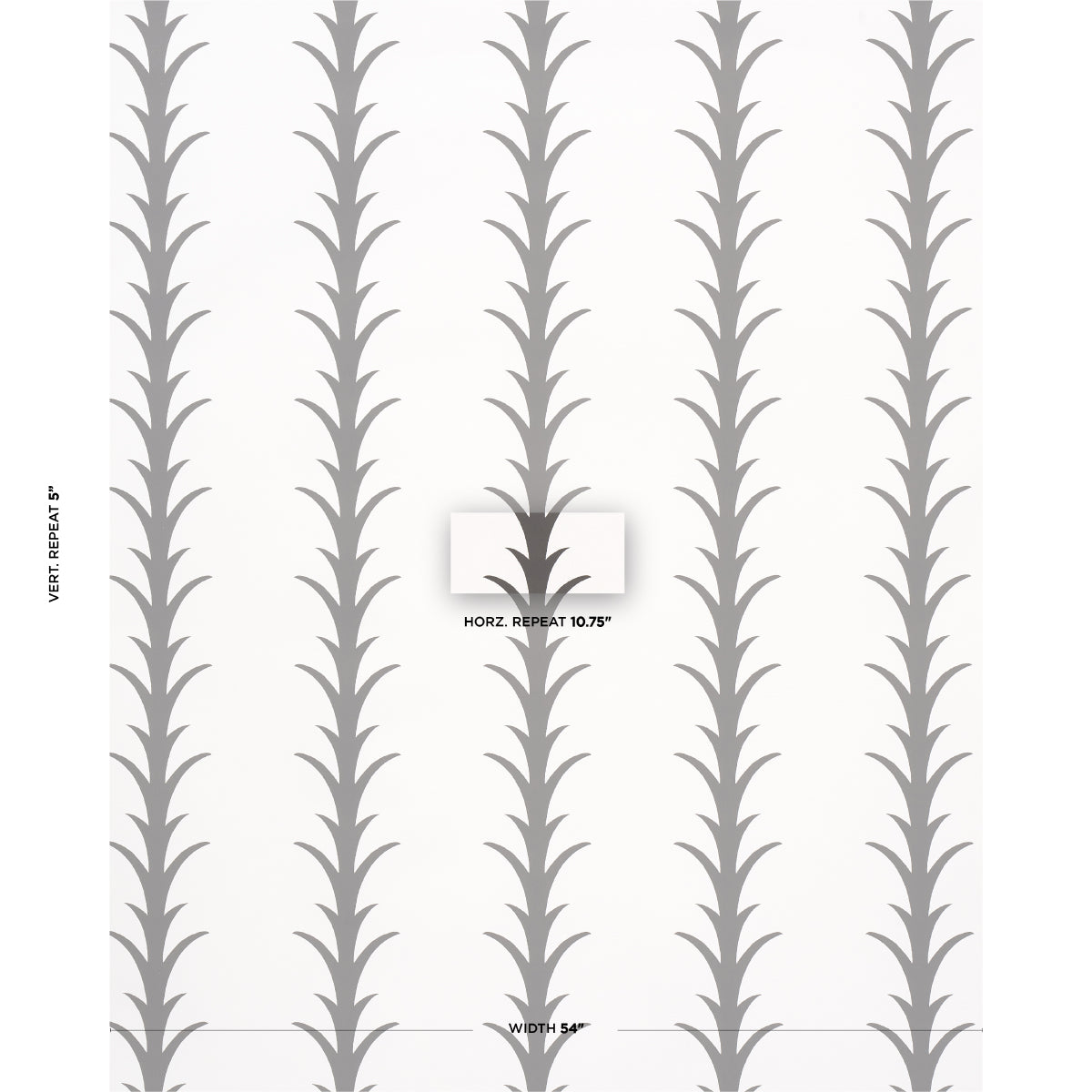 Schumacher Acanthus Stripe Carbon On Ivory Wallpaper