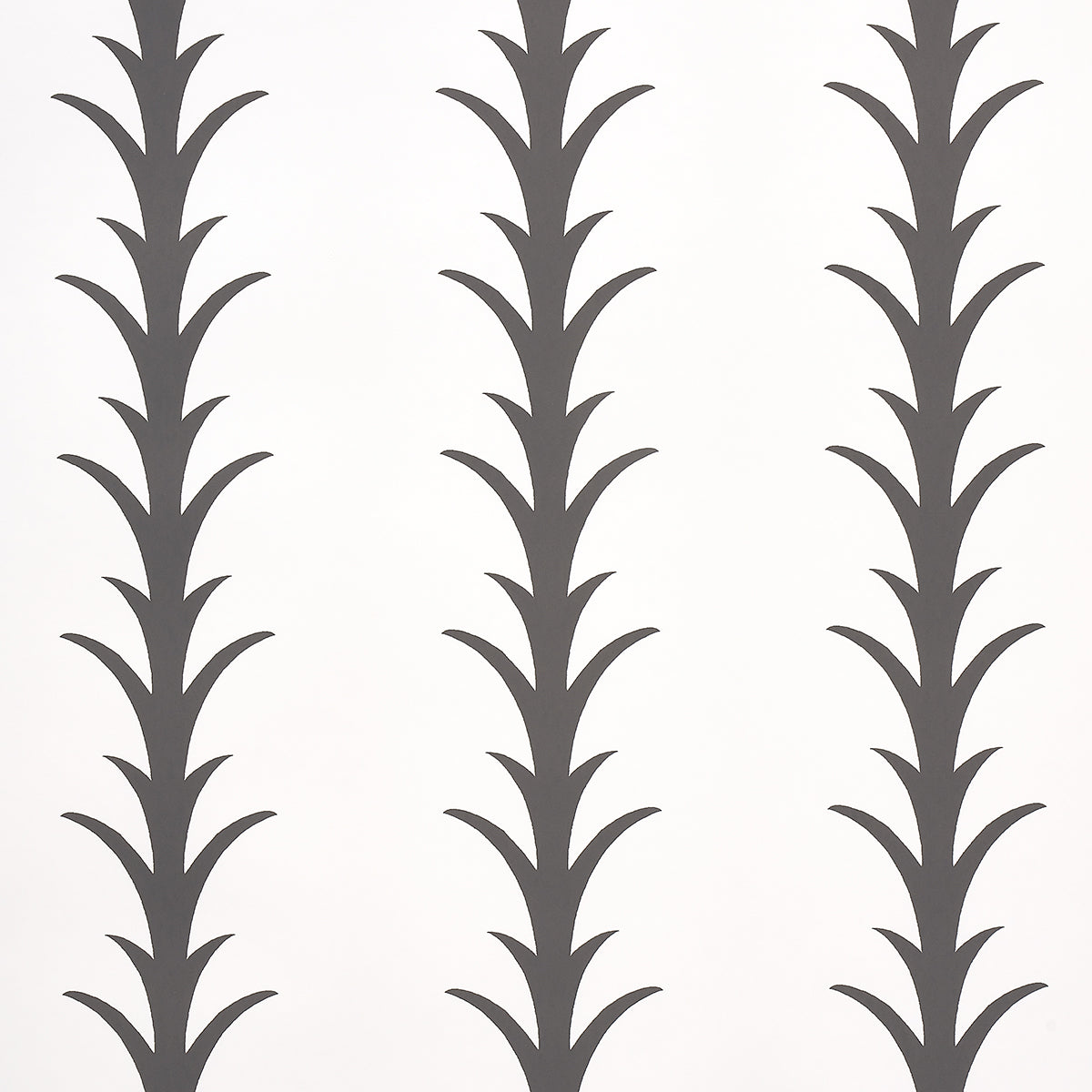 Schumacher Acanthus Stripe Carbon On Ivory Wallpaper