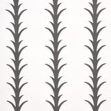 Schumacher Acanthus Stripe Carbon On Ivory Wallpaper