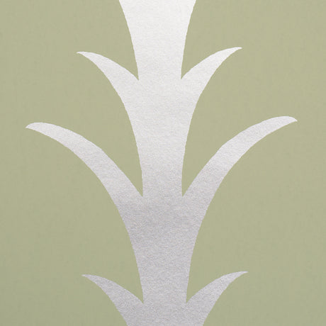 Schumacher 5014776 ACANTHUS STRIPE in METALLIC ON SAGE Wallp