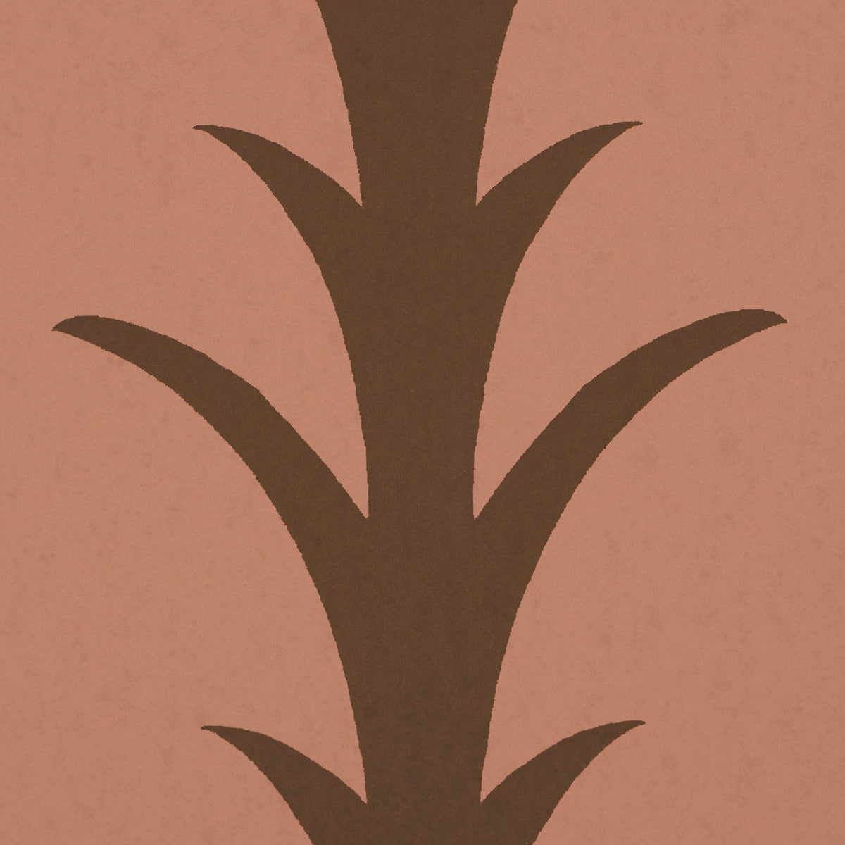 Schumacher 5014778 ACANTHUS STRIPE in BROWN ON ROSEWOOD Wall