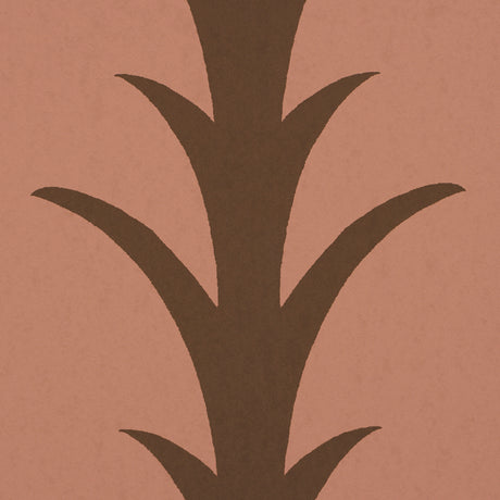 Schumacher 5014778 ACANTHUS STRIPE in BROWN ON ROSEWOOD Wall