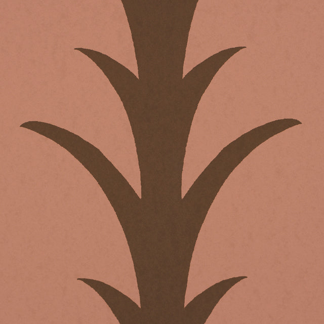 Schumacher 5014778 ACANTHUS STRIPE in BROWN ON ROSEWOOD Wall