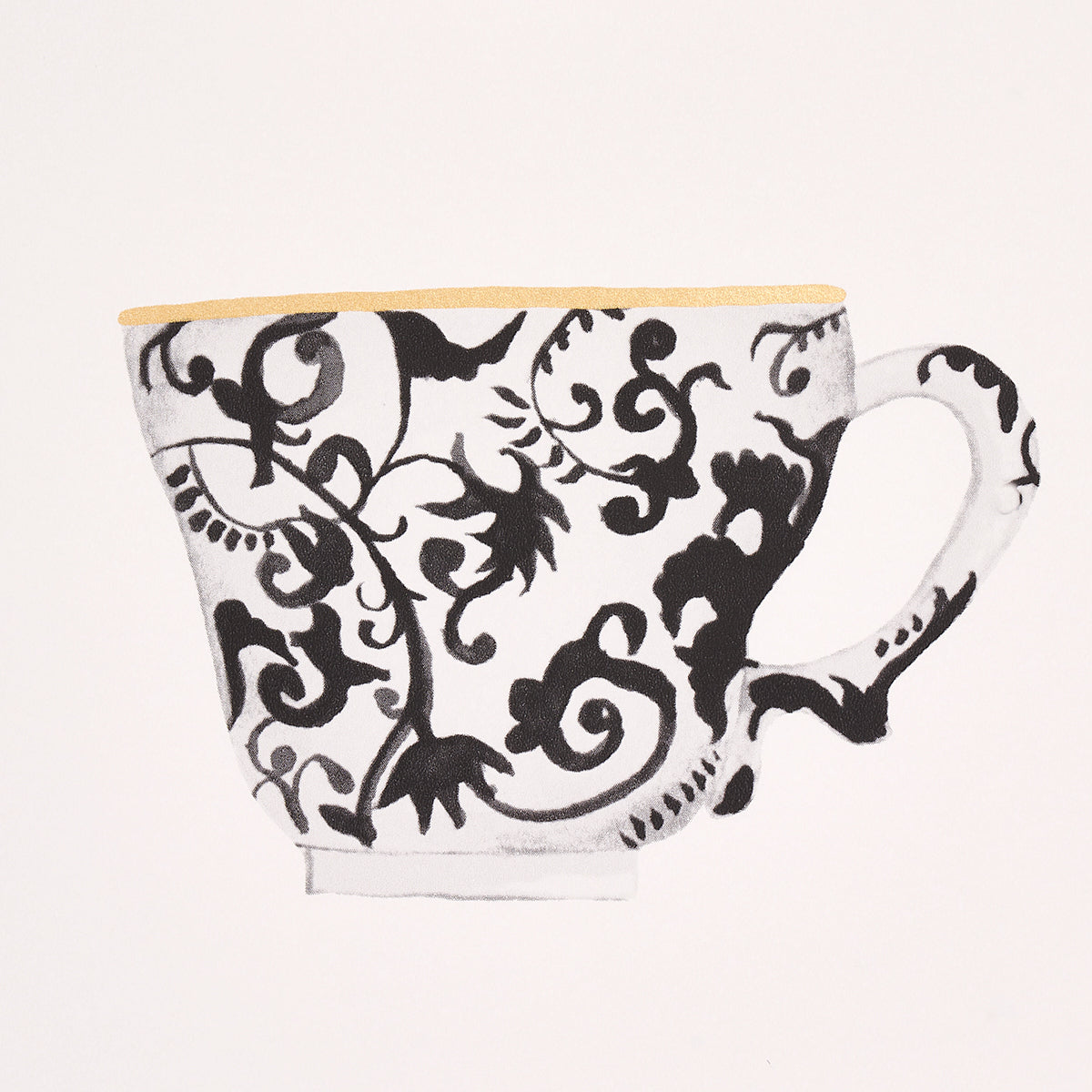 Schumacher Onie'S Teacups Ink Wallpaper - Eade's Wallpaper