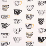 Schumacher Onie'S Teacups Ink Wallpaper - Eade's Wallpaper