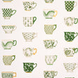 Schumacher Onie'S Teacups Spring Green Wallpaper - Eade's Wallpaper