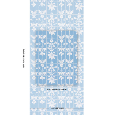 Schumacher Georgia Wildflowers Blue Wallpaper