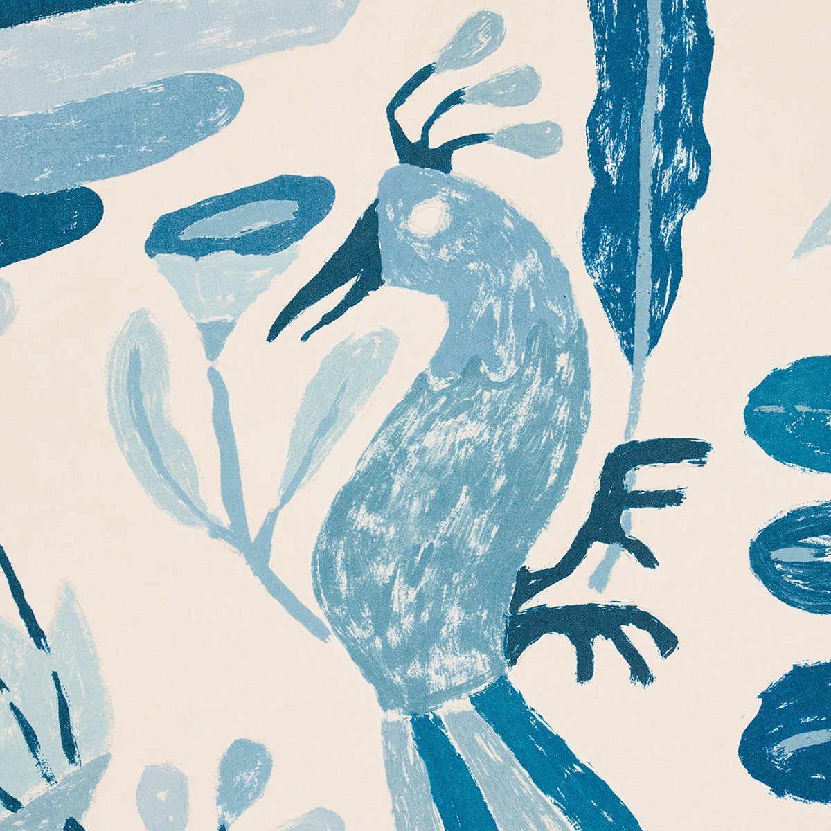 Schumacher Canopy Blue Birds Wallpaper
