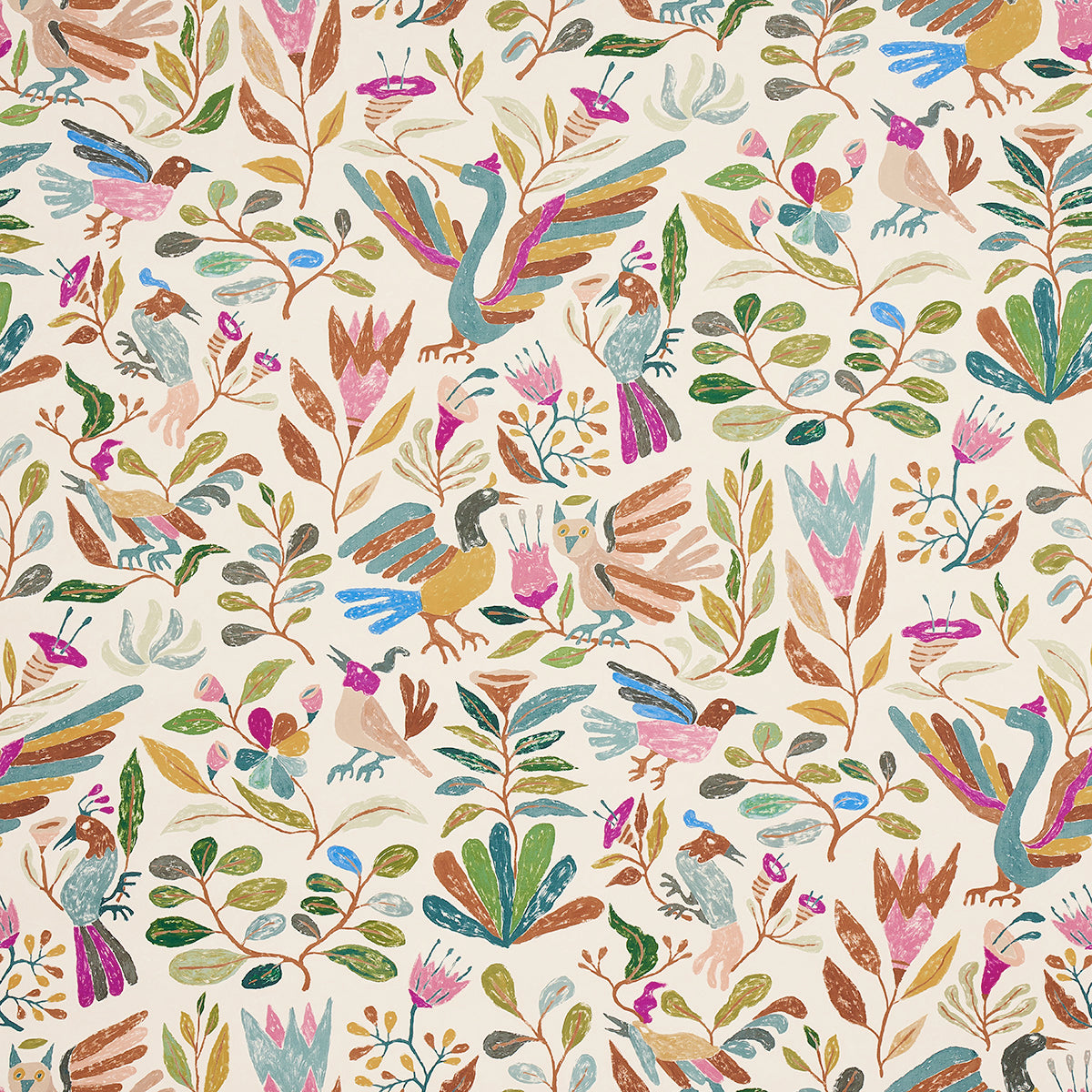 Schumacher Canopy Multi Birds Wallpaper