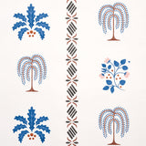 Schumacher Willard House Stencil Blue Wallpaper