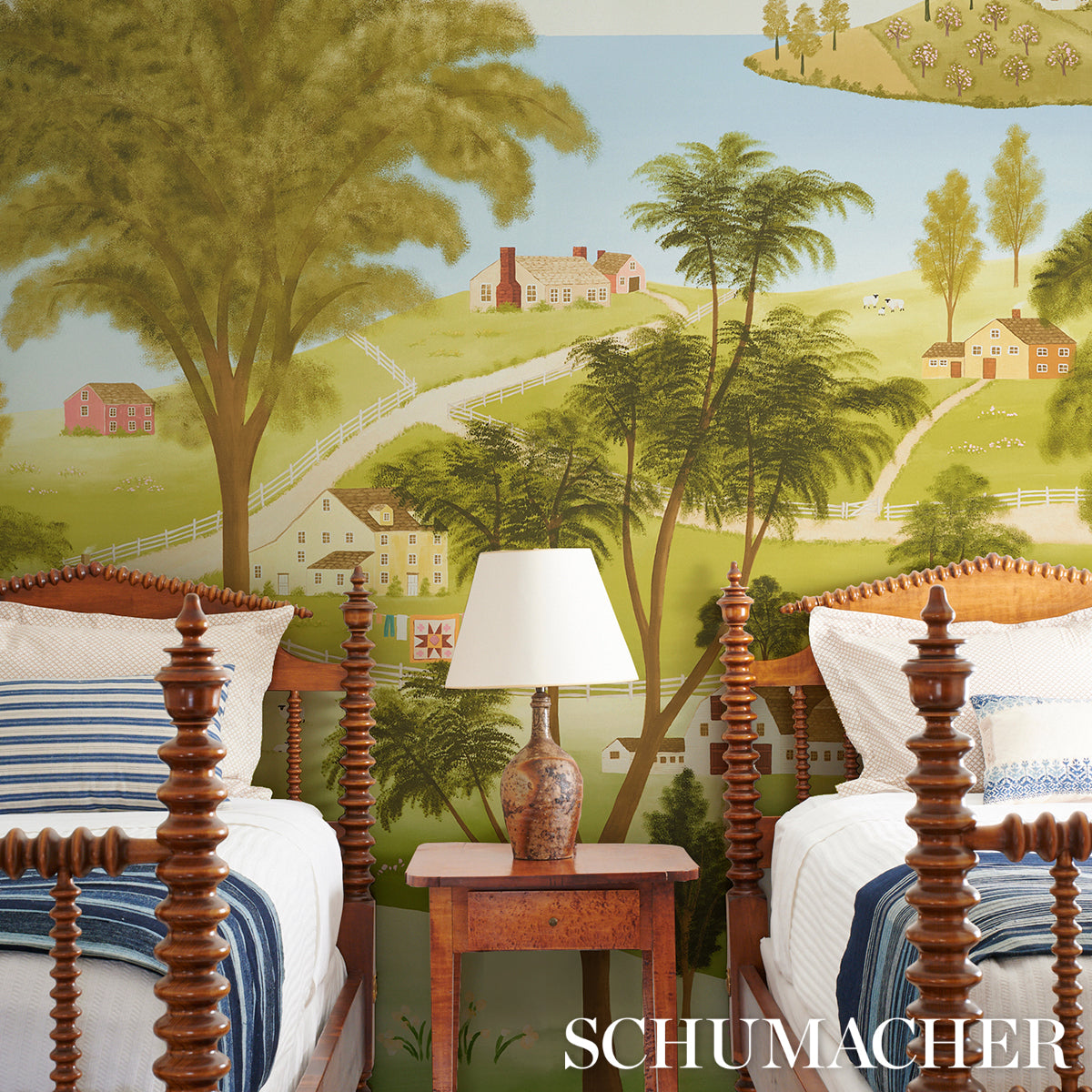 Schumacher Eaton'S Landscape Panel Set Document Wallpaper