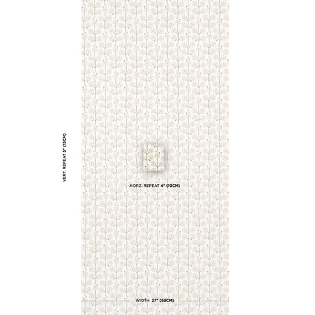 Schumacher Gardenia Flax Wallpaper