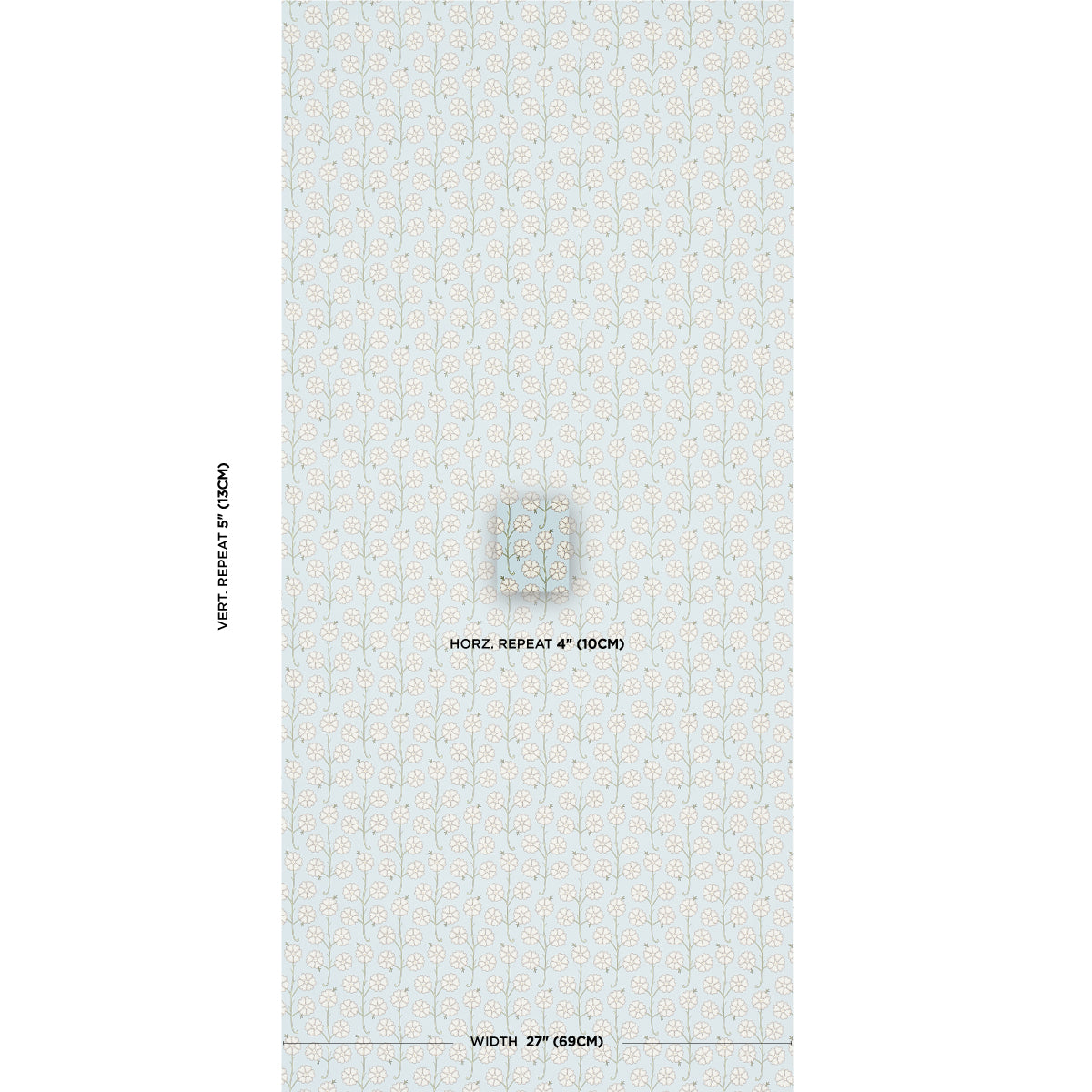 Schumacher Gardenia Egg Blue Wallpaper