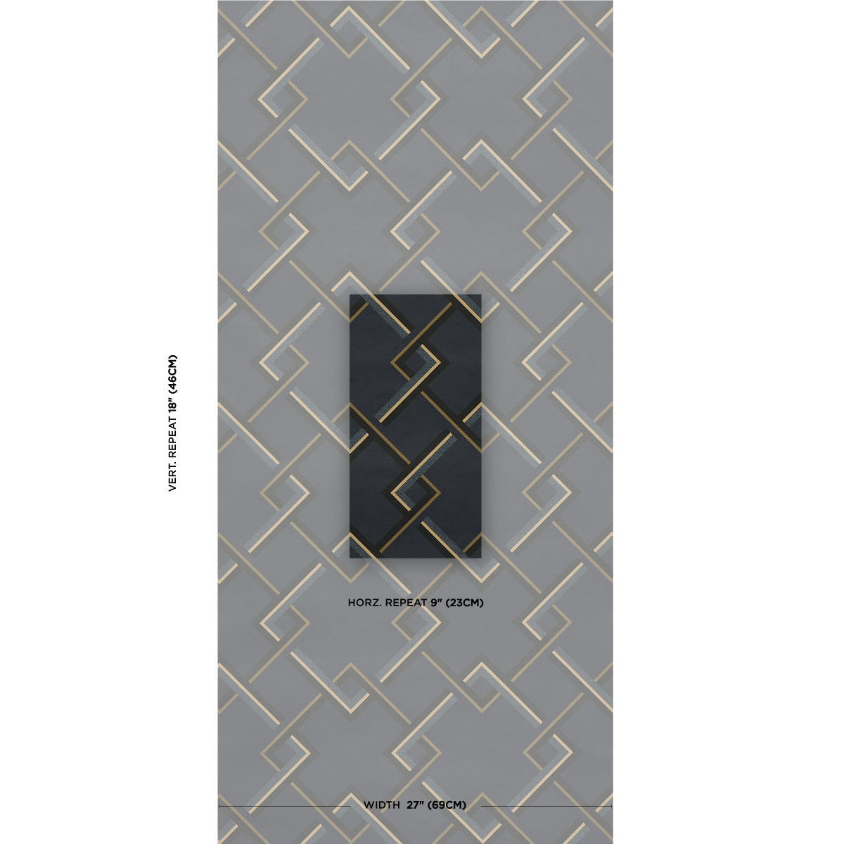 Schumacher Mah Jong River Blue Wallpaper - Eade's Wallpaper