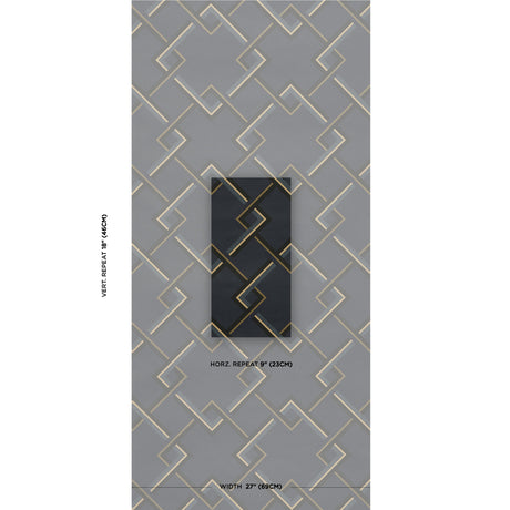 Schumacher Mah Jong River Blue Wallpaper - Eade's Wallpaper
