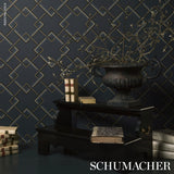 Schumacher Mah Jong River Blue Wallpaper - Eade's Wallpaper
