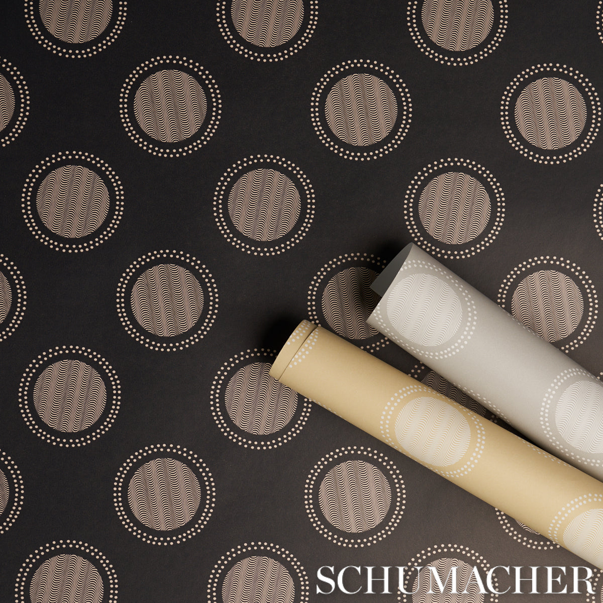 Schumacher Watermark Black & White Wallpaper