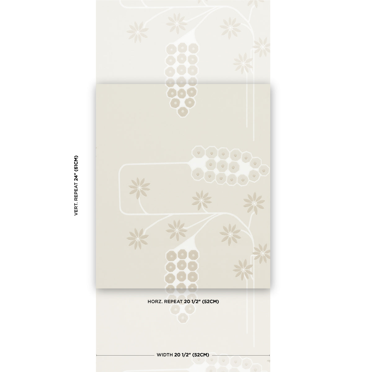 Schumacher Hollywood Grape Gesso Wallpaper