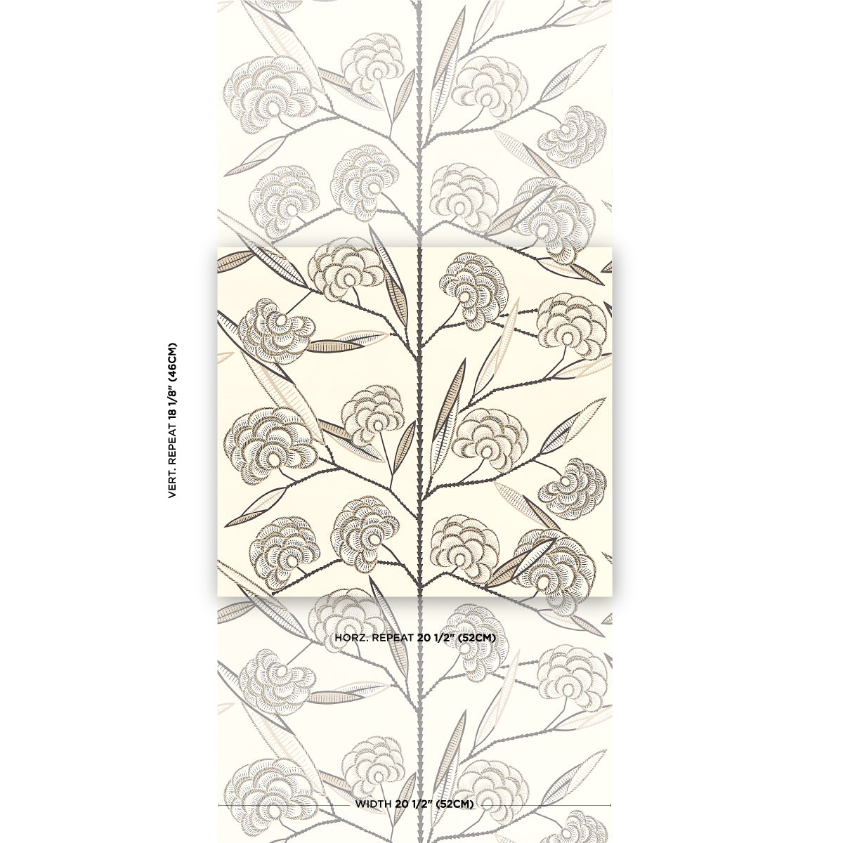 Schumacher Jacob'S Tree Black & Cream Wallpaper