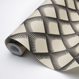 Schumacher Maize Black & Cream Wallpaper - Eade's Wallpaper