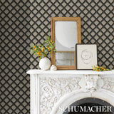 Schumacher Maize Black & Cream Wallpaper - Eade's Wallpaper
