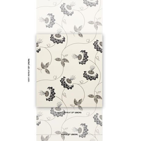 Schumacher Merlin Black & Cream Wallpaper - Eade's Wallpaper