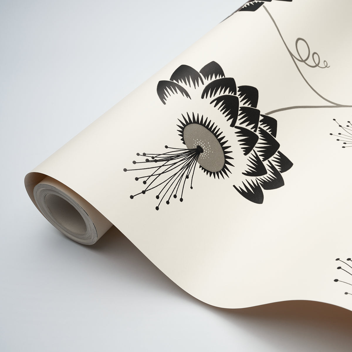 Schumacher Merlin Black & Cream Wallpaper - Eade's Wallpaper