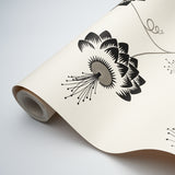 Schumacher Merlin Black & Cream Wallpaper - Eade's Wallpaper