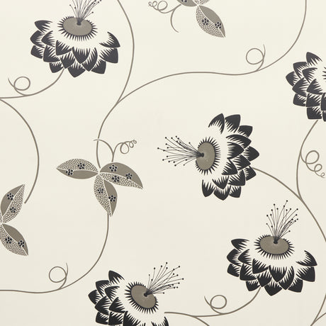 Schumacher Merlin Black & Cream Wallpaper - Eade's Wallpaper
