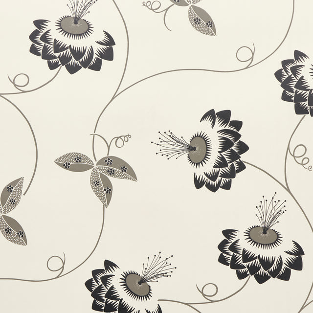 Schumacher Merlin Black & Cream Wallpaper - Eade's Wallpaper
