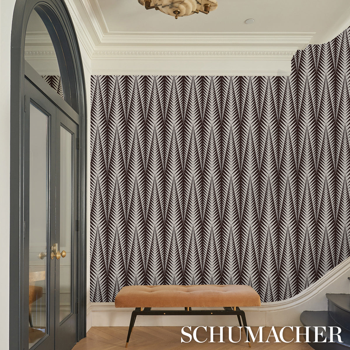 Schumacher Zebra Brown Silver Wallpaper