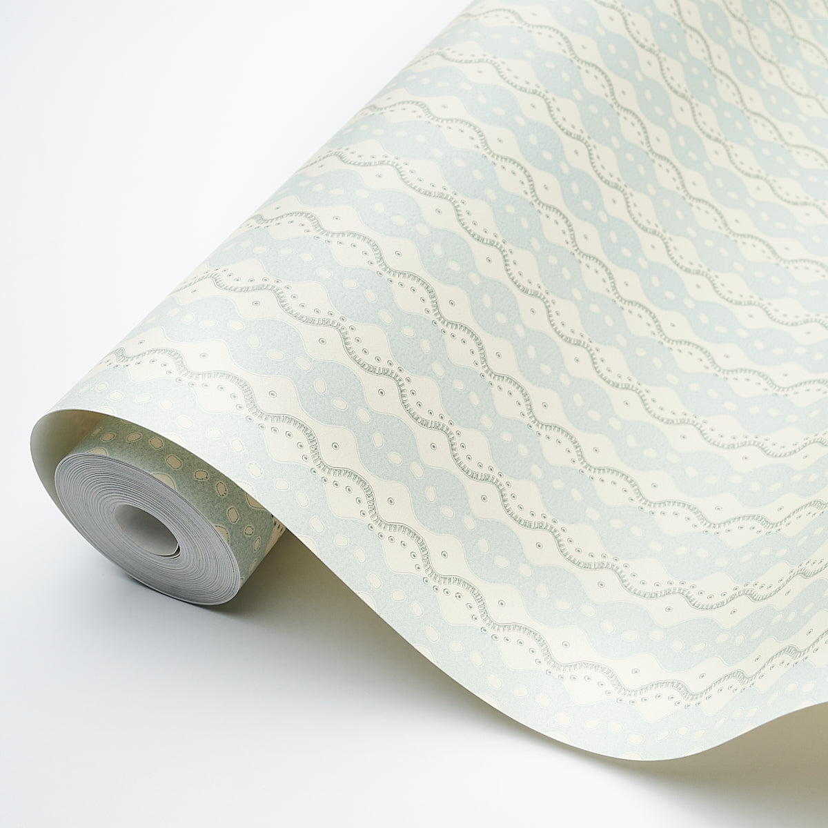 Schumacher Centipede Stripe Icing Blue Wallpaper