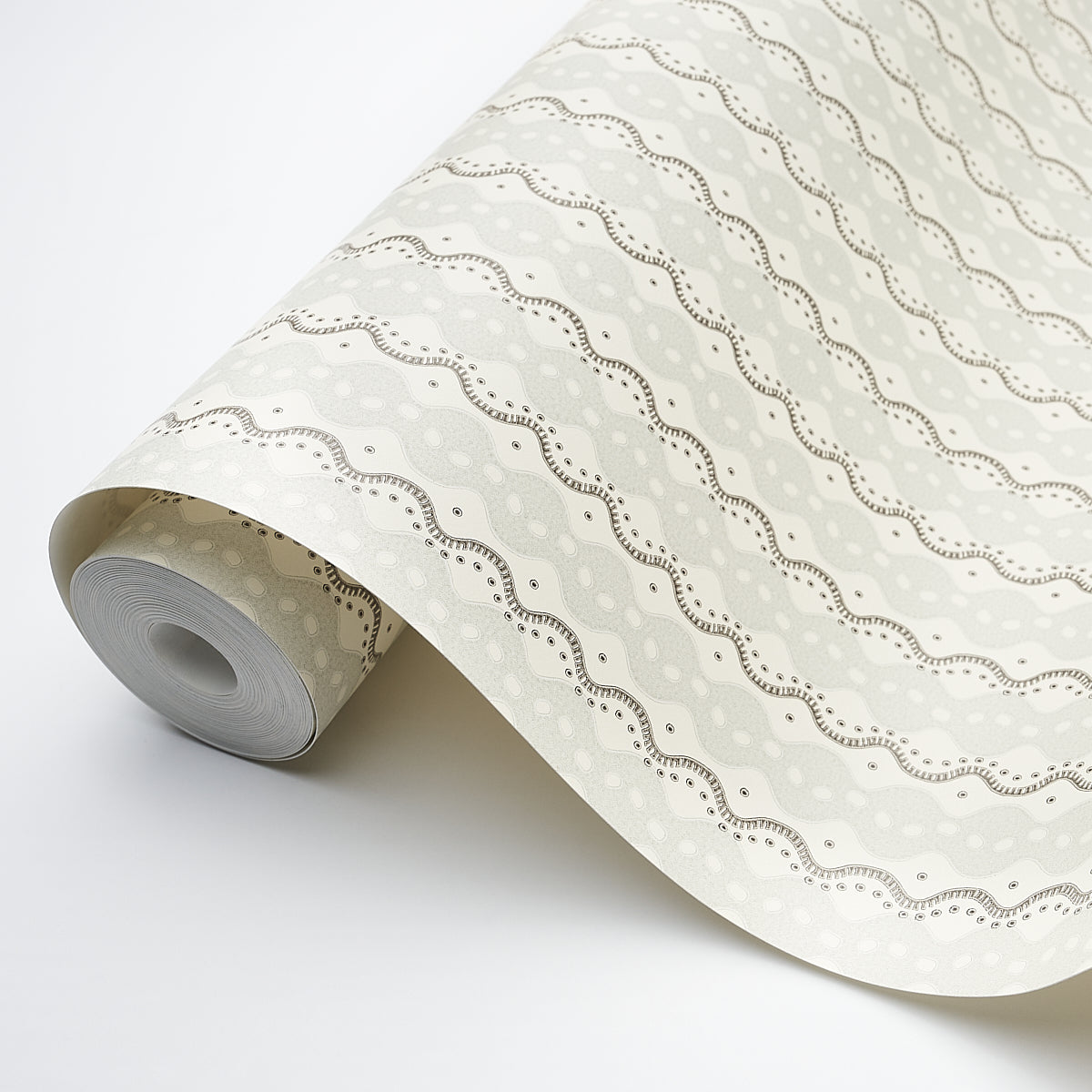 Schumacher Centipede Stripe Pumice Wallpaper