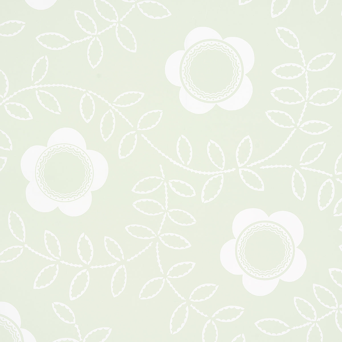 Schumacher Tudor Rose Pistachio Wallpaper