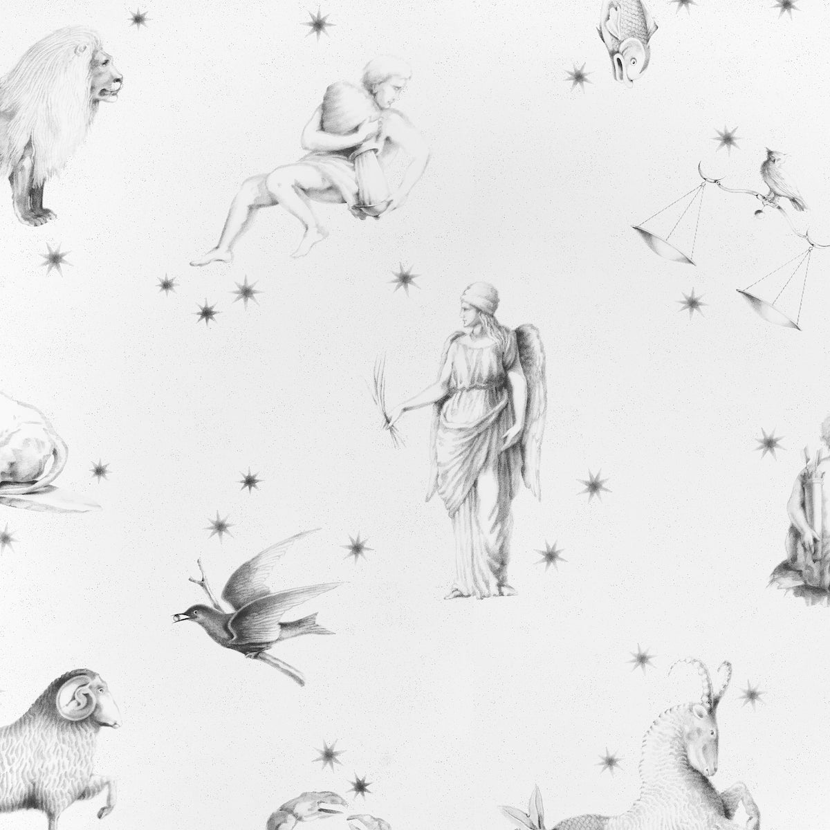 Schumacher Pilar Panel Set Grisaille Wallpaper - Eade's Wallpaper