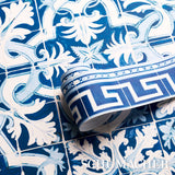 Schumacher Azulejos Azure Wallpaper