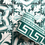 Schumacher Azulejos Emerald Wallpaper